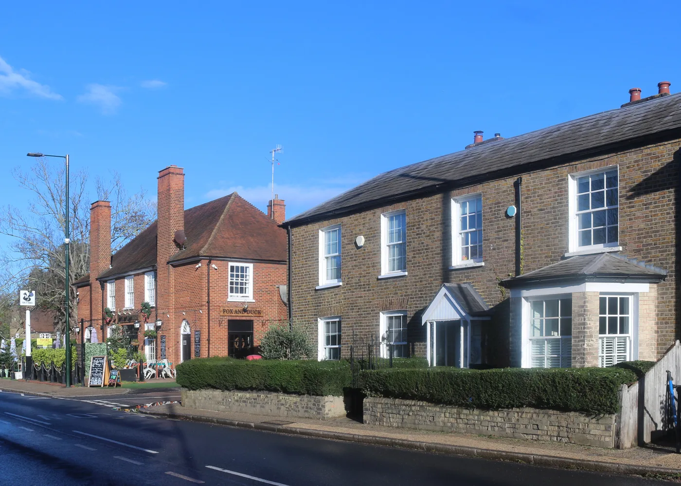 Petersham Road in Petersham village. The photograph does not show the new school.