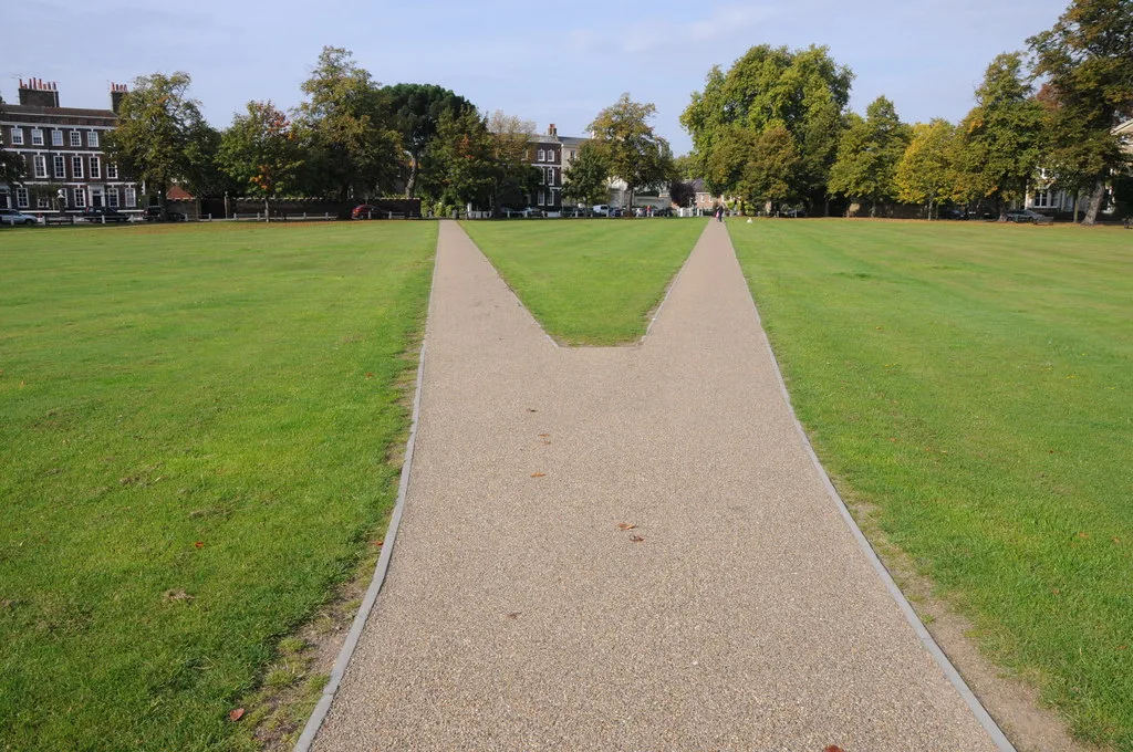 Paths across Richmond Green, where the festival wanted to fence off 38% of the grass