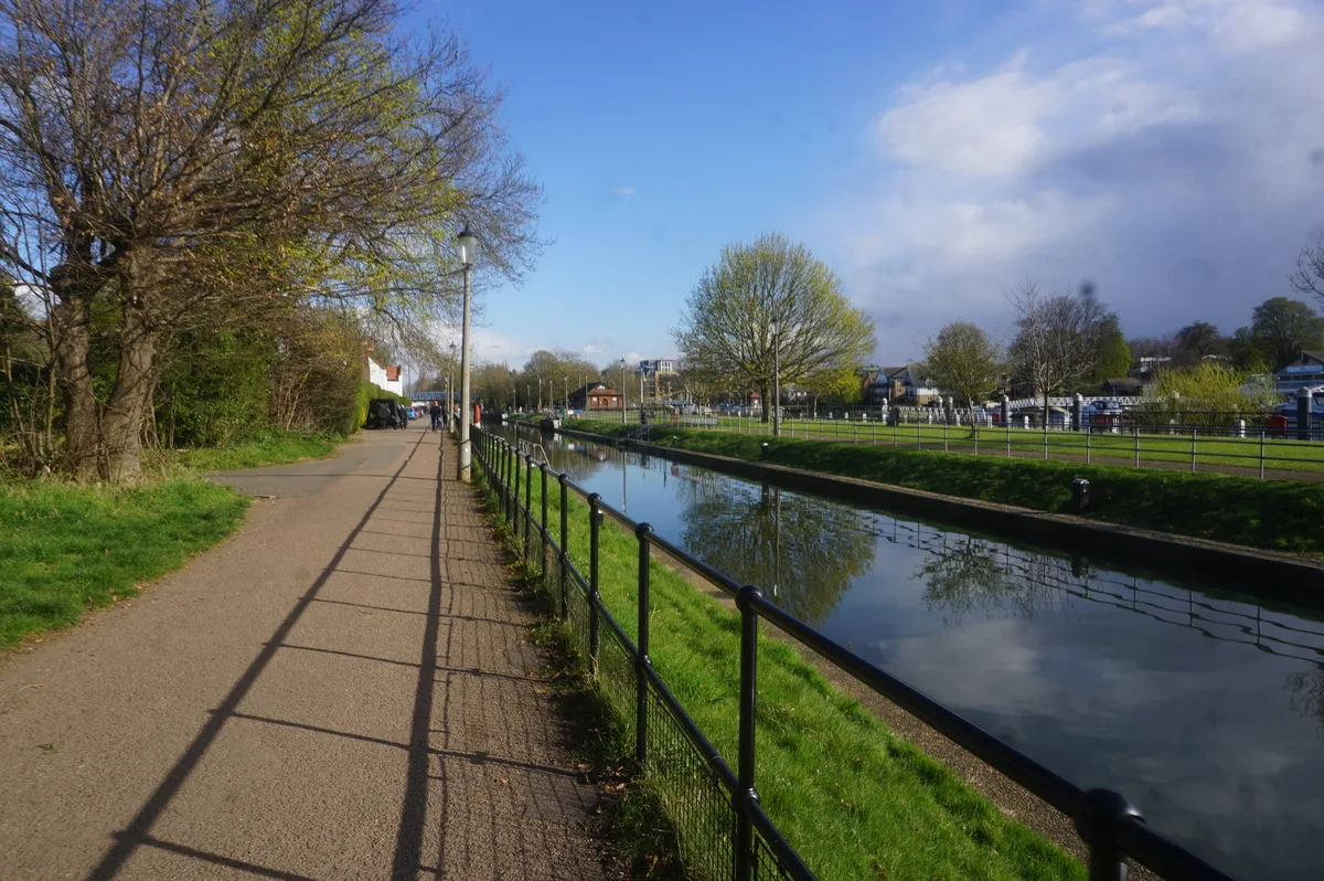 The Thames Path at Teddington Lock, on the stretch the walk reaches at the start of September